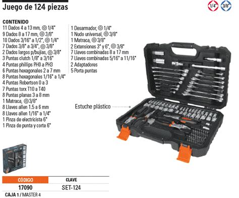 17090 Set 124 Truper Truper Juego De 119 Piezas