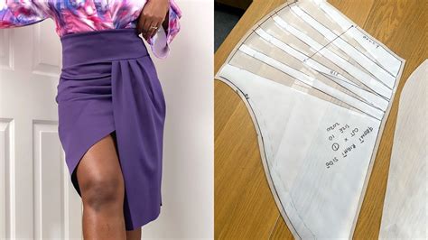 Draped Wrap Skirt From Scratch Tutorial Youtube