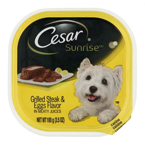 There is a range of discussion when it comes to feeding this food to a yorkie. Cesar Sunrise Grilled Steak & Eggs Flavor in Meaty Juices ...