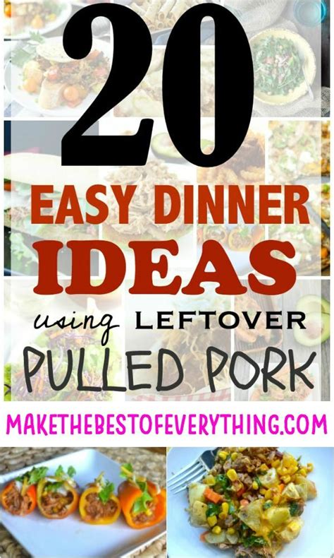 It's such an easy meat to cook as the focal point of any dinner. 20 Easy dinner ideas using leftover pulled pork | Pulled pork recipes, Pulled pork leftovers ...