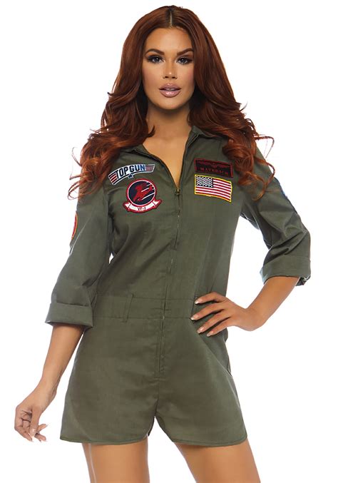 Womens Top Gun Flight Suit Costume Ph