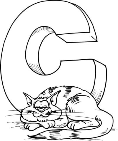 Css color codes and names. Letter C is for Cat coloring page | Free Printable ...