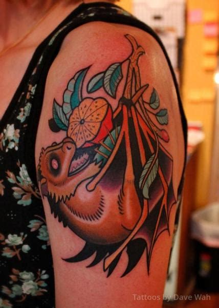 Shoulder Bat Tattoo By Dave Wah