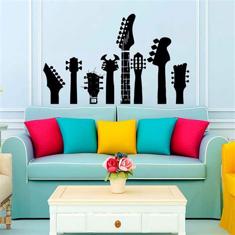 Musical Instrument Wall Decals Guitar Necks Decal Music Wall Etsy