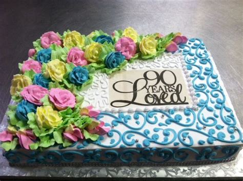 Hoy cumples 50 años, y celebramos el regalo que es tu vida. 90th birthday party, 90 years loved sheet cake with ...