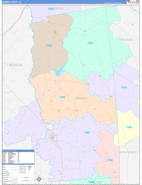 Grimes County Tx Zip Code Maps Color Cast