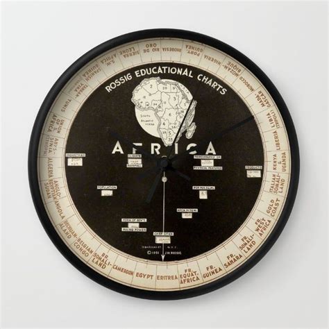 Map Of Africa Wall Clock By Design Observer Society6 Africa Map