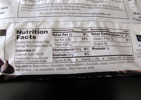 Ghirardelli Mini Chocolate Chips Nutrition Runners High Nutrition
