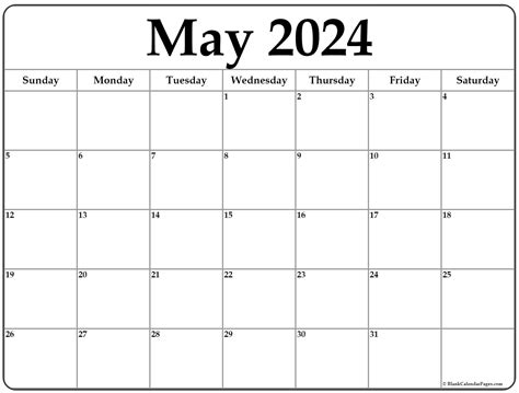 Blank Calendar May 2024 Free Printable Coloring Debee Ethelyn
