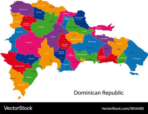 Map Of Dominican Republic Royalty Free Vector Image