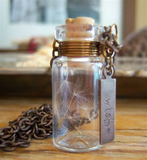 Glass Vial Necklace Glass Bottle Necklace Make A Wish Necklace With