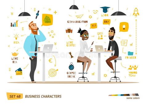 Business Characters Collection Stock Vector Illustration Of