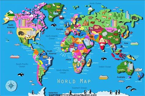 Map Of The World Free Printable World Map Kids World Map Maps For Kids