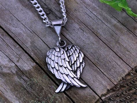 Sterling Silver Angel Wings Necklace Guardian Angel Necklace Etsy