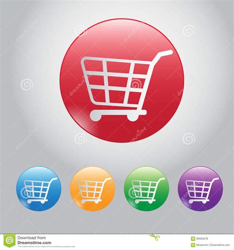 Vector Design Button Buy Online Web Botton And Icon Cart Stock Vector