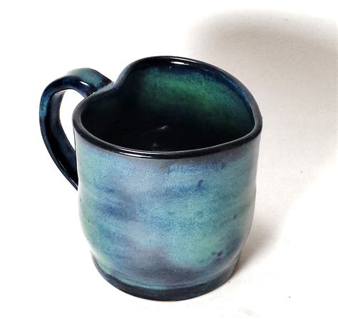 Handmade Ceramic Pottery Heart Shaped Mug Ceramic Mug Coffe Mug