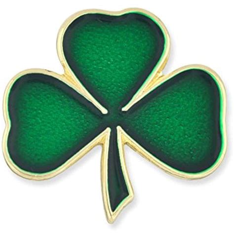 Green Shamrock 3 Leaf Clover St Patricks Day Enamel Lapel Pin You