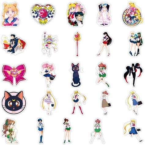 Sailor Moon Anime Sticker Pack Of 50 Stickers Waterproof Durable