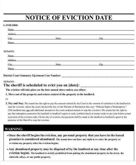 Free Nc Eviction Notice Template Pdf In 2021 Eviction Notice Being A