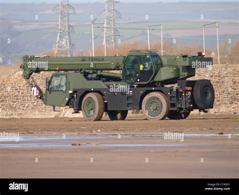 Terex Telescopic Truck Crane Military Use Devon Uk Stock Photo Alamy