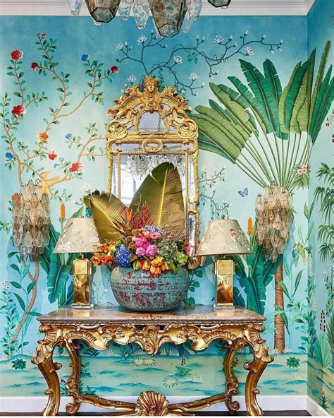 Pin By Lezlie Gentry Artist On Chinoiserie Rooms Hand Painted
