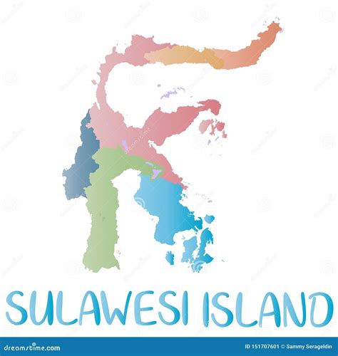 Sulawesi Map Cartoon Vector 190196927