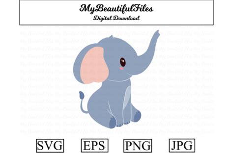 Elephant Clipart Illustration Graphic By Mybeautifulfiles Creative Fabrica