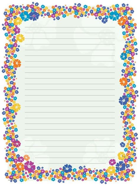 Free Lined Paper With Border Lilac And Lavender Light Enchanted