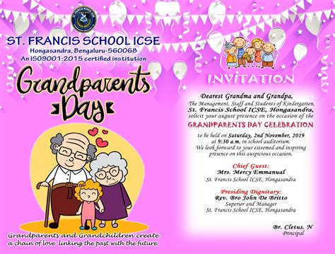 Grandparents Day Invitation Stfrancis Icse School