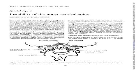 Special Report Instability Ofthe Upper Cervical Spine · Instability Of