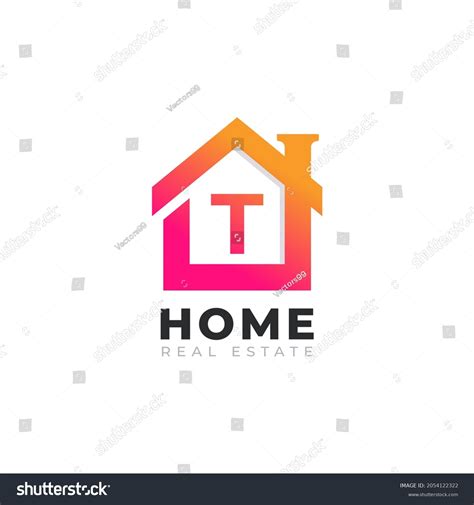 Initial Letter T Home House Logo Stock Vector Royalty Free 2054122322