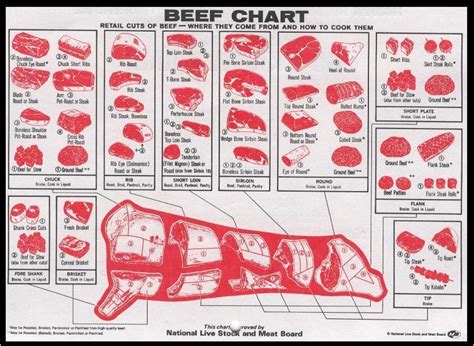 Chart Of Beef Cuts From A Cow