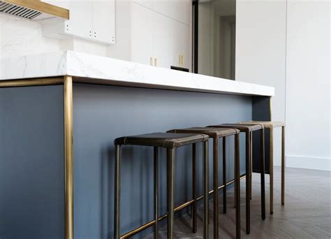 Check out our kitchen wall art selection for the very best in unique or custom, handmade pieces from our wall decor shops. Blue Kitchen Island with Brass Legs - Modern - Kitchen