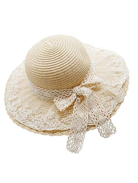 Buy Bienvenu Little Girl Kids Summer Straw Hat Wide Brim Floppy Beach