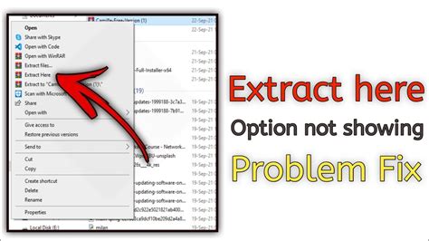 Extract Here Option Not Showing Problem Fix Extract Here Option Not