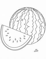 Coloring Watermelon sketch template