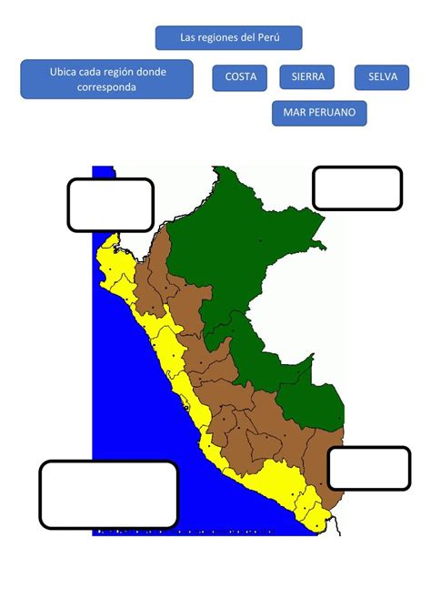 Ejercicio De Las Regiones Del Peru En 2022 Actividades De Geografía