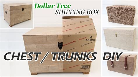 Recycled Shipping Cardboard Box Trunk Diy Wood Trunk Diy Raffia