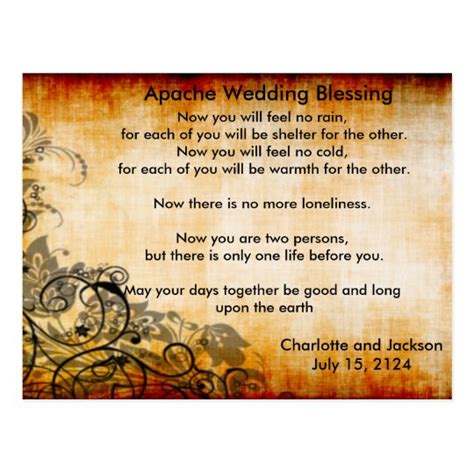 Apache Wedding Blessing Old Paper 2 Postcard