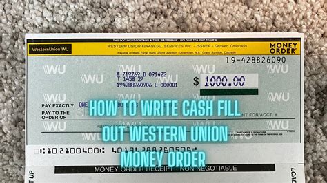 How to Write Cash Fill Out Western Union Money Order in 2023 - YouTube