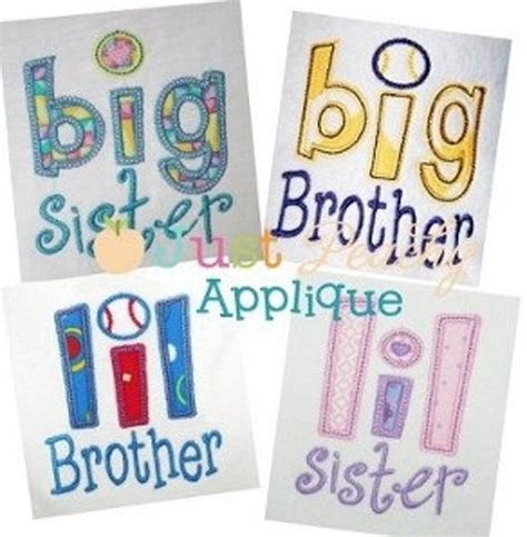 4 Designs Set 4x4 Only Big Brothersister Lil Brother