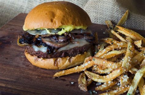 Mushroom Burger With Provolone Caramelized Onions And Aioli
