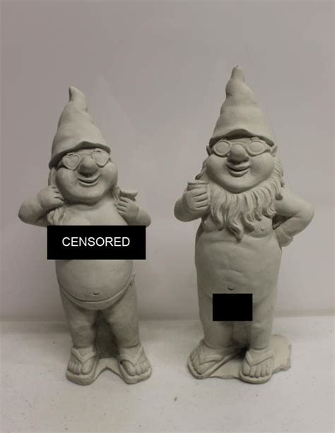 Naughty Gnomes Concrete Garden Gnomes Naked Etsy