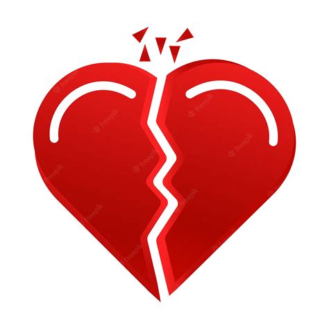 Premium Vector Broken Heart Valentines Day Icon