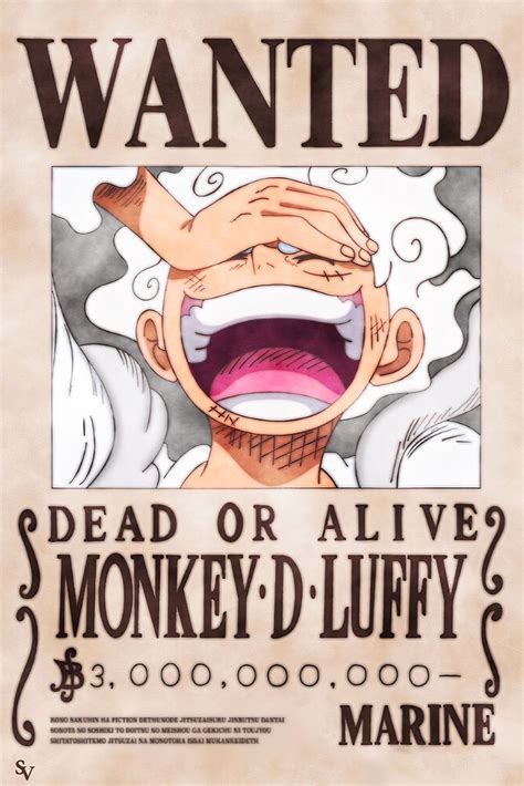 Luffys New Wanted Poster One Piece Bounties One Piece Drawing One
