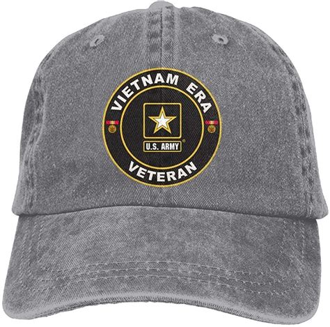 Quemin Us Army Vietnam Era Veteran Adjustable Baseball Caps Denim