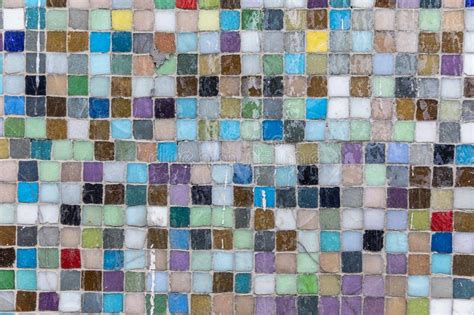 Diagonal Colorful Mosaic Texture On The Wall Stock Photo Image Of