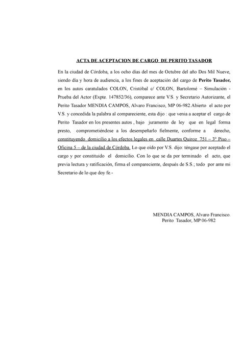 Modelo Carta De Aceptacion De Cargo Junta Directiva Kulturaupice Vrogue