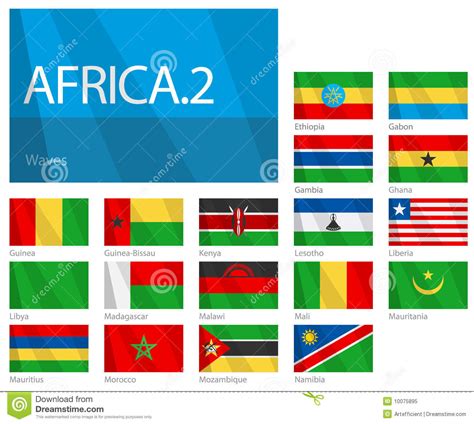 African Countries Part 2 World Flags Series Stock Vector