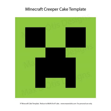 minecraft creeper cake template max otis designs